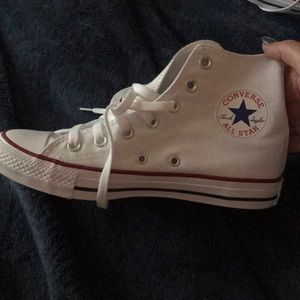 All white converse high tops brand new
